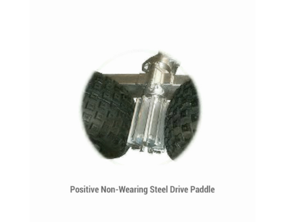 Positive durable steel drive paddle